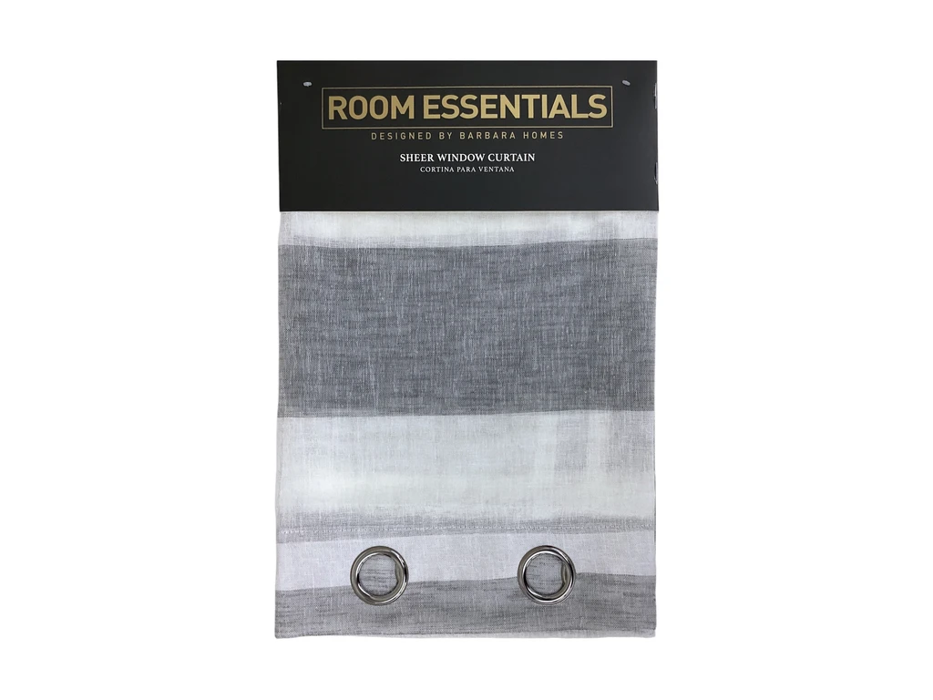 SHEER PRINTED WINDOW CURTAIN 54X90" - GREY AND WHITE