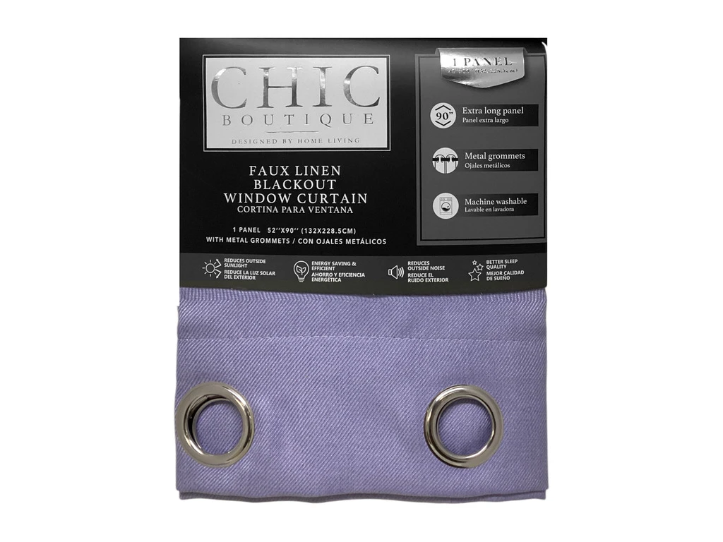 LANNY FAUX LINEN CURTAIN 52X90" - LILAC