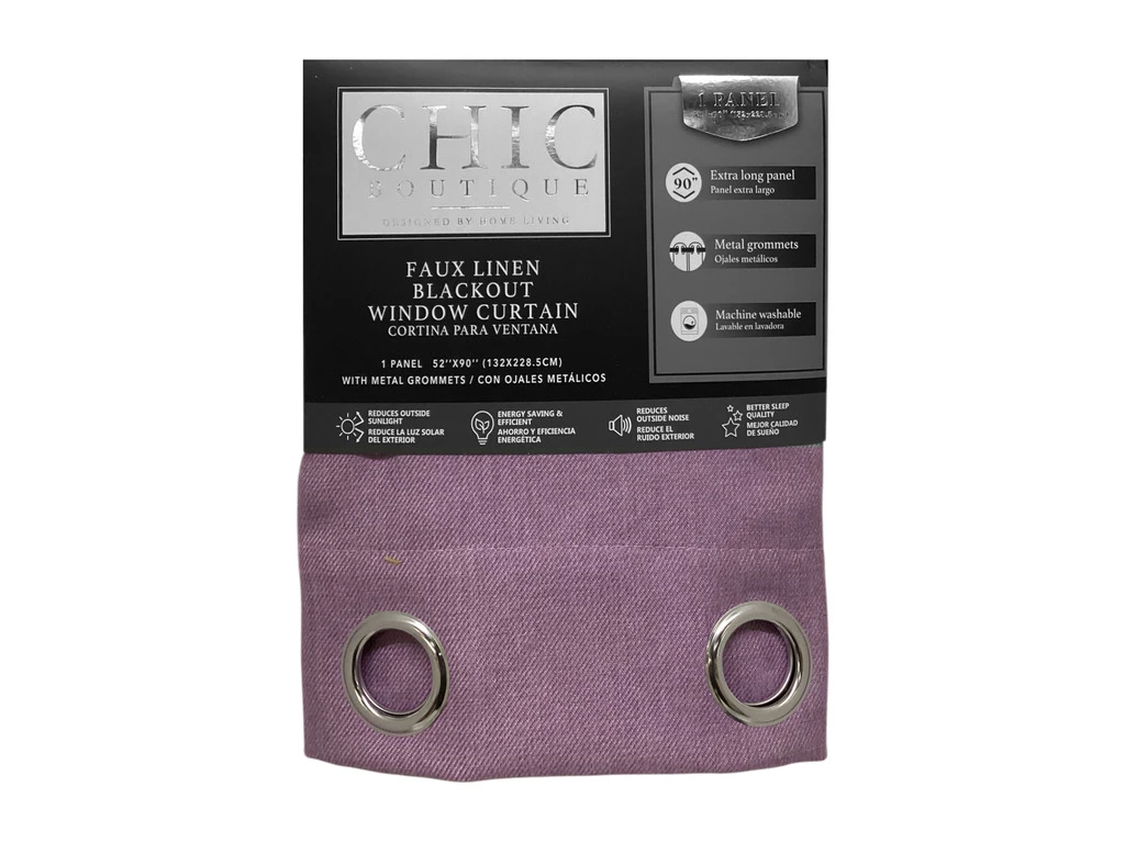 LANNY FAUX LINEN CURTAIN 52X90" - LILAC