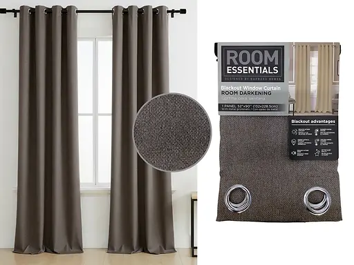 1PC READY MADE BLACKOUT CURTAIN 52X90" - CHOCOLATE