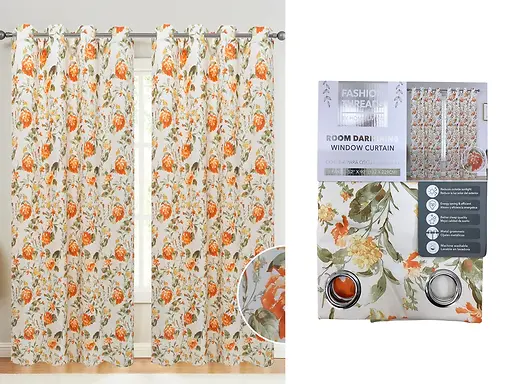 210GSM PRINTED BLACKOUT CURTAIN 52X90" - MULTICOLOURED