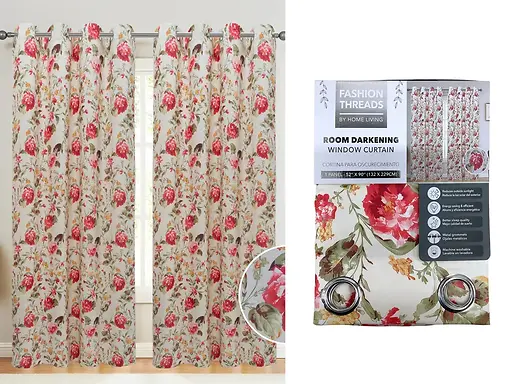 210GSM PRINTED BLACKOUT CURTAIN 52X90" - MULTICOLOURED