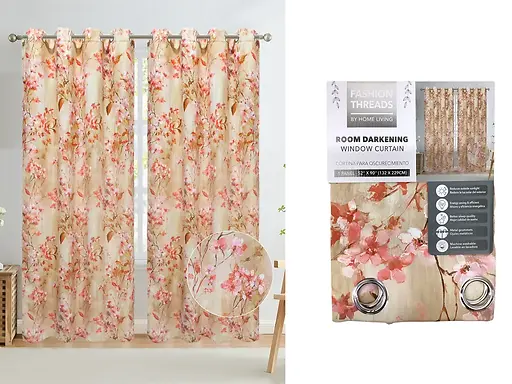 210GSM PRINTED BLACKOUT CURTAIN 52X90" - MULTICOLOURED