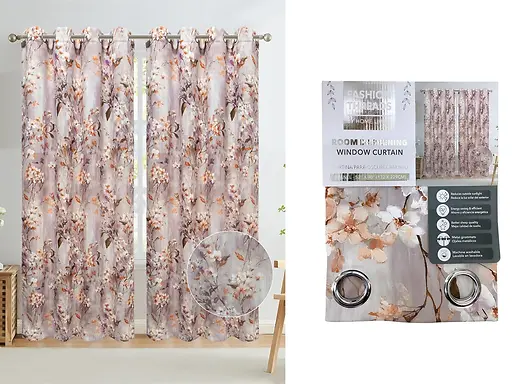 210GSM PRINTED BLACKOUT CURTAIN 52X90" - MULTICOLOURED