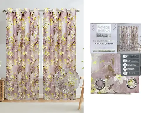 210GSM PRINTED BLACKOUT CURTAIN 52X90" - MULTICOLOURED