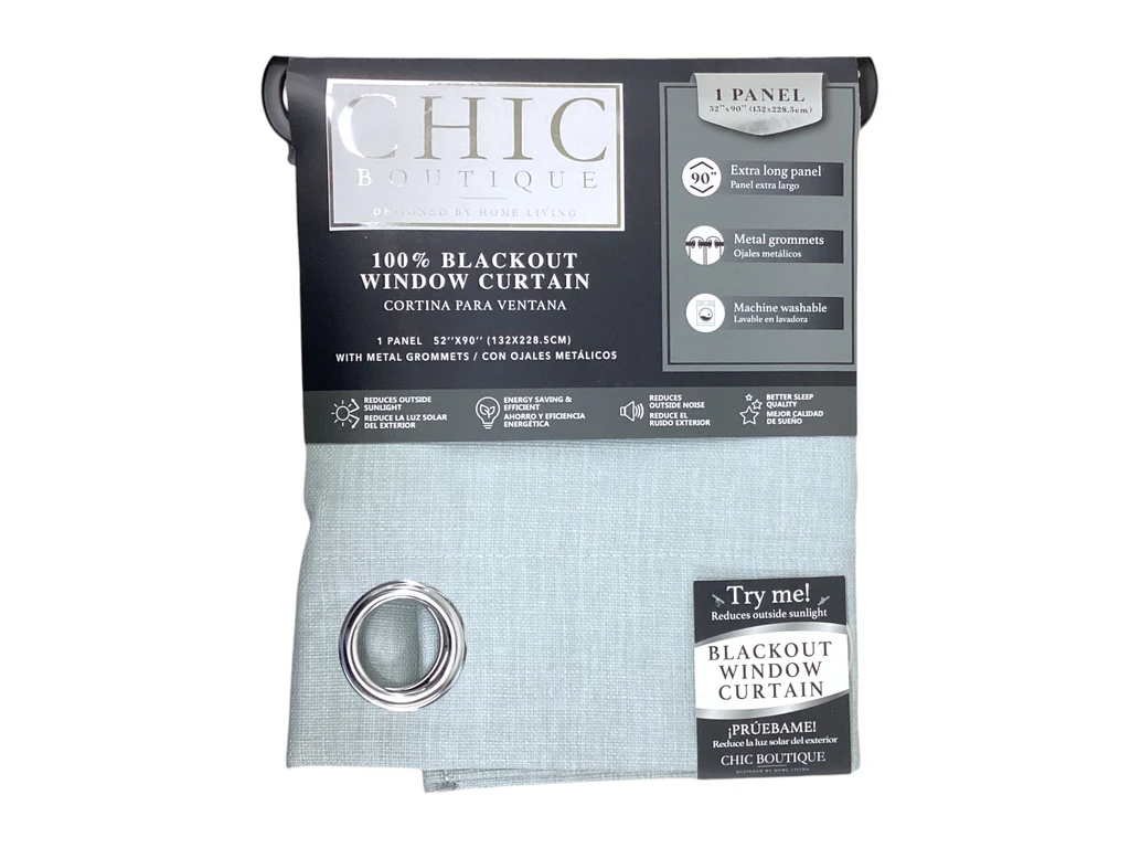 100% BLACKOUT CURTAIN 52X90" - LIGHT GREY