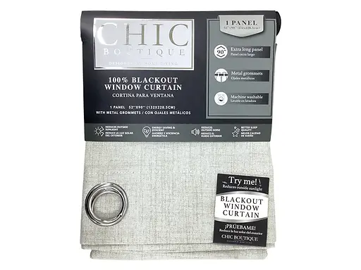 100% BLACKOUT CURTAIN 52X90" - CREAM