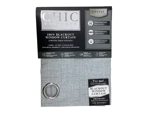 100% BLACKOUT CURTAIN 52X90" - LIGHT GREY