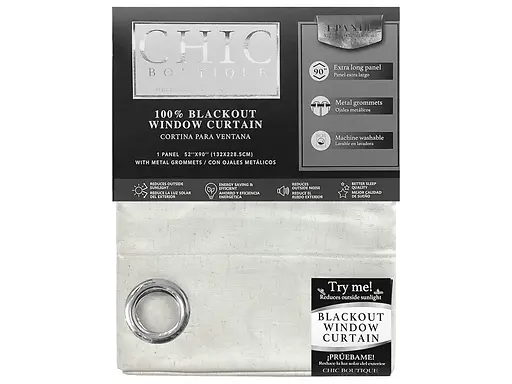 100% BLACKOUT CURTAIN 52X90" - CREAM