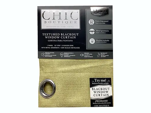 HARPER-TEXTURED BLACKOUT CURTAIN 52X90" - MUSTARD