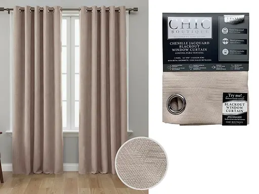 MASON-TEXTURED BLACKOUT CURTAIN 52X90" - LIGHT PINK
