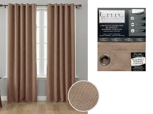 MASON-TEXTURED BLACKOUT CURTAIN 52X90" - DARK PINK