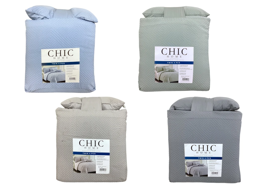 4-PC COMFORTER SET TWIN - ASSORTED COLOURS