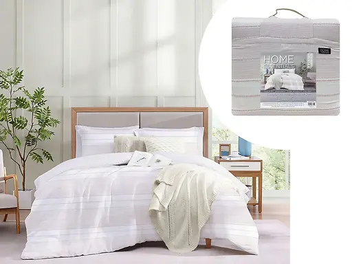 7-PC BED-IN-A-BAG COMFORTER SET 102X90" - PINK & WHITE