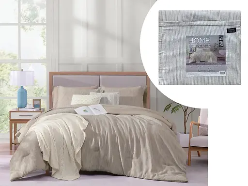 7-PC BED-IN-A-BAG COMFORTER SET 88X88" - CREAM
