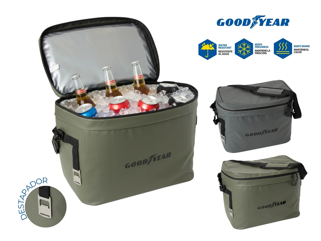 GOOD YEAR COOLER BAG W/ 1 ZIPPER 20L - GREEN / GREY