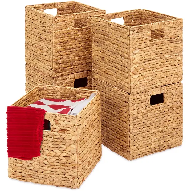 SET OF 5 SQUARE HYACINTH BASKETS