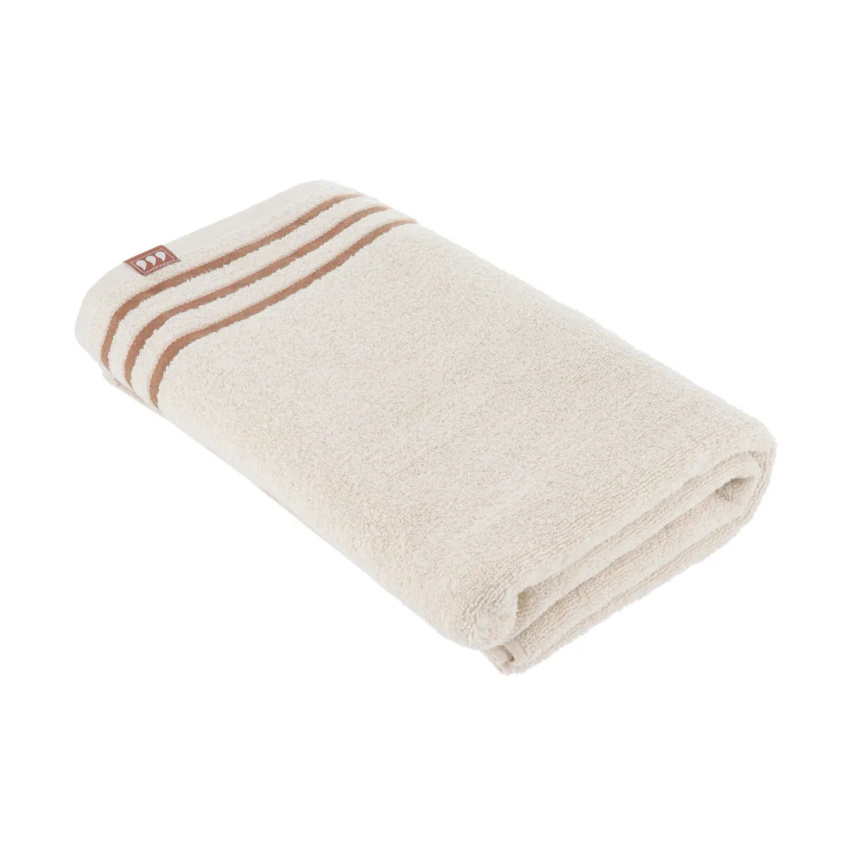 100% COTTON BATH TOWEL 90X150CM - IVORY & TAUPE