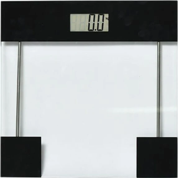 ELECTRONIC BATHROOM SCALE - TRANSPARENT & BLACK