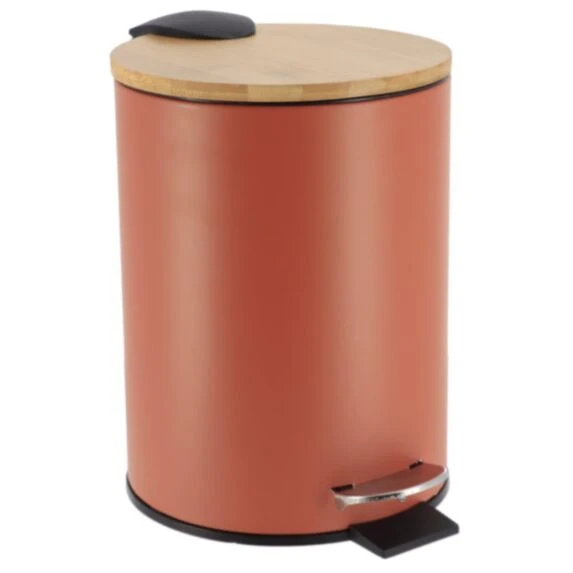 METAL DUSTBIN SOFT CLOSE 3L - TERRACOTTA