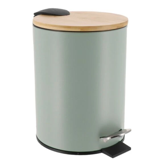 METAL DUSTBIN SOFT CLOSE 3L - EUCALYPTUS GREEN