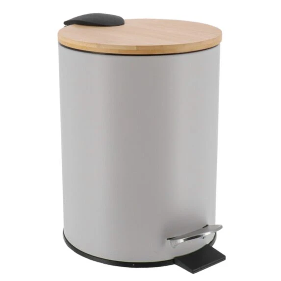 METAL DUSTBIN SOFT CLOSE 3L - LGHT GREY