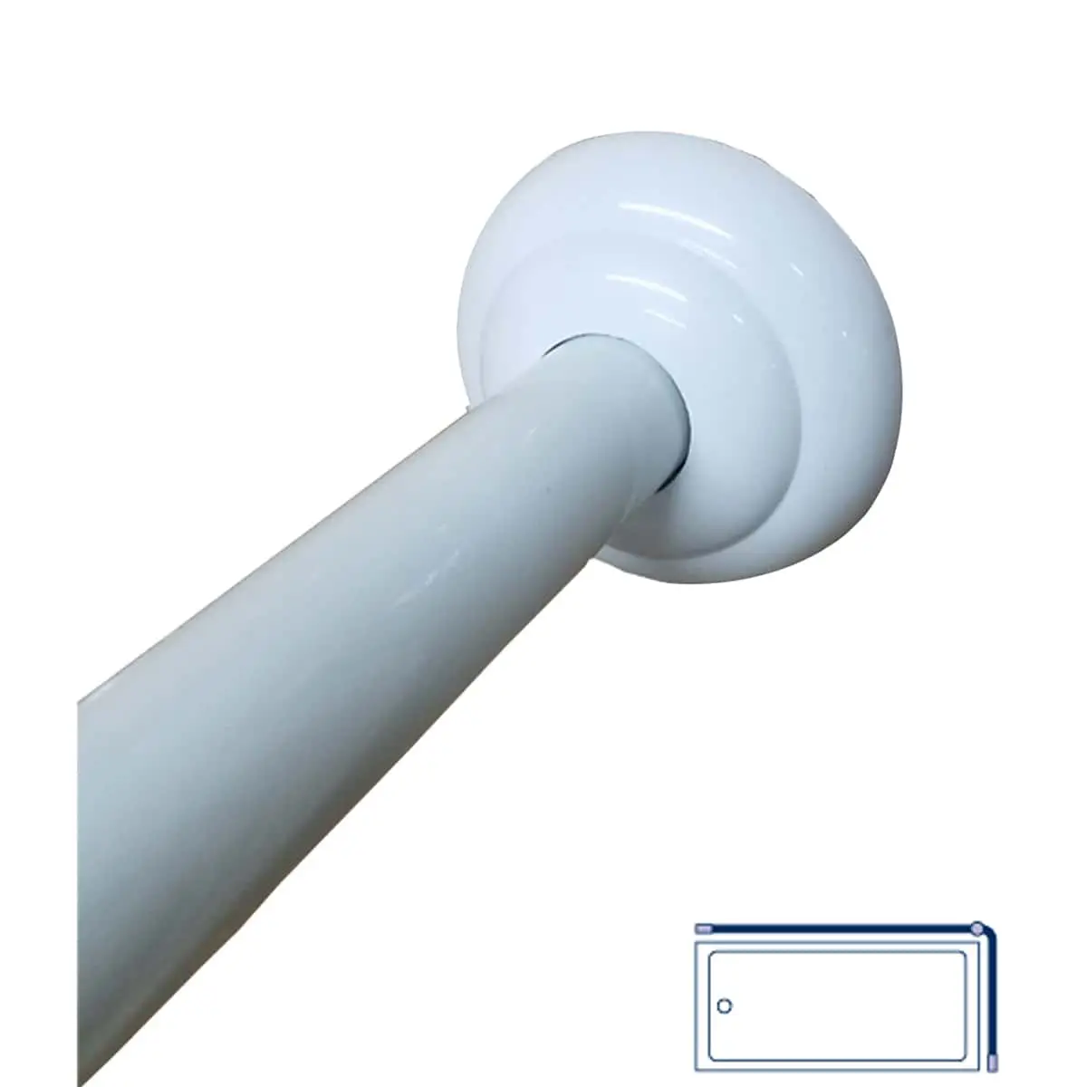 ALUMINIUM SHOWER CURTAIN L SHAPED ROD 71"L X 37"W