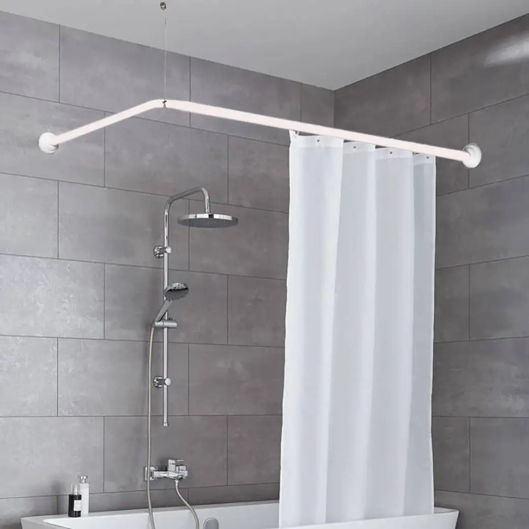 ALUMINIUM SHOWER CURTAIN L SHAPED ROD 71"L X 37"W