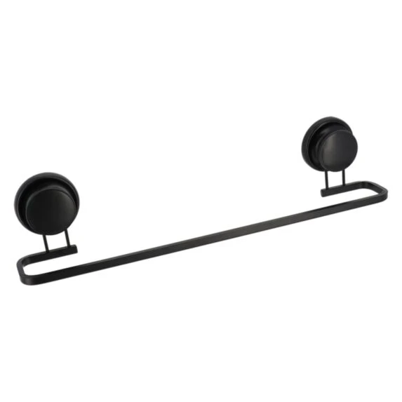 ALUMINIUM TOWEL RAIL ON 2 SUCTION CUPS 7.5 CM - BLACK