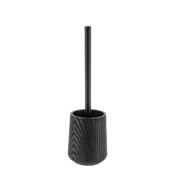 POLYRESIN TOILET BRUSH WOOD EFFECT - BLACK