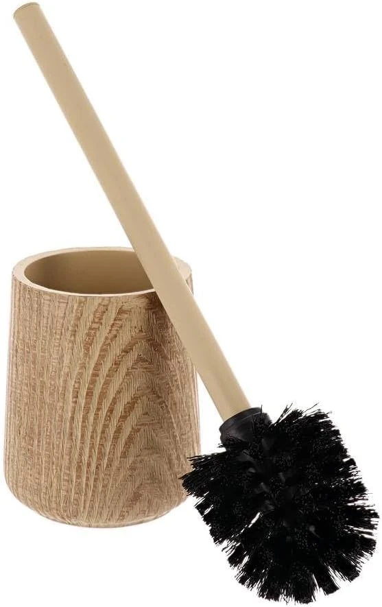 POLYRESIN TOILET BRUSH WOOD EFFECT - NATURAL