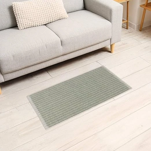 JEANNE RUG COTTON/OTHER FIBRES 45X90 CM - GREEN/BEIGE/WHITE
