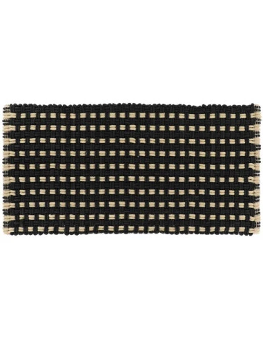 CAROLL MICROFIBER/COTTON MAT 45X90 CM - BLACK & BEIGE