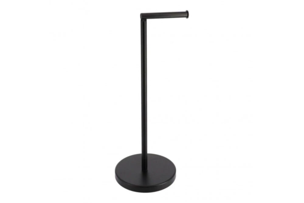 METAL RESERVE AND TOILET PAPER HOLDER - BLACK