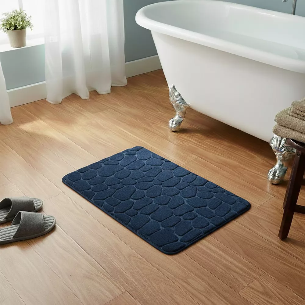 PEBBLE MF MEMORY FOAM MAT 50X80 CM - NAVY BLUE