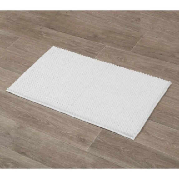 MICROFIBER BALL BATHROOM MAT 50X80 CM - WHITE