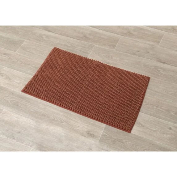 MICROFIBER BALL BATHROOM MAT 50X80 CM - TERRACOTTA