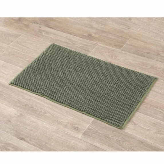 MICROFIBER BALL BATHROOM MAT 50X80 CM - KHAKI GREEN
