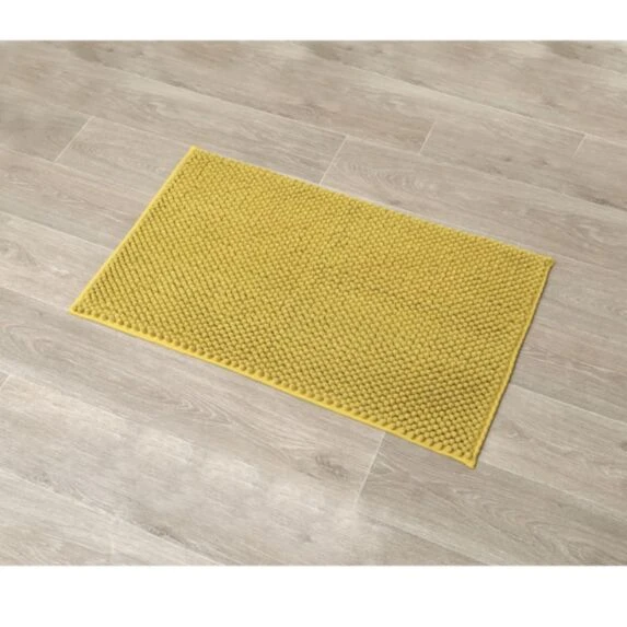 MICROFIBER BALL BATHROOM MAT 50X80 CM - MUSTARD
