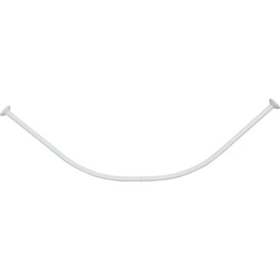 ALUMINIUM CURVED SHOWER CURTAIN ROD 90X90 CM - WHITE