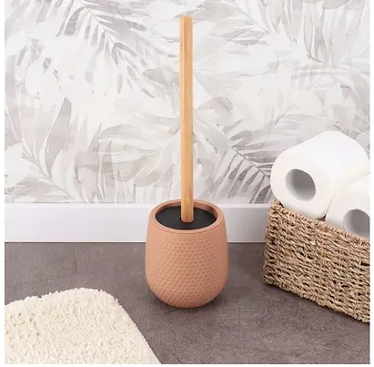 HONEYCOMB EFFECT TOILET BRUSH - CAPPUCCINO & BAMBOO