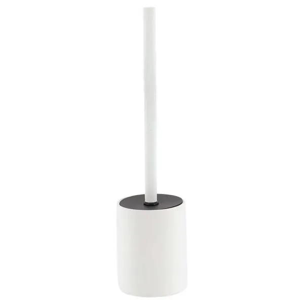 STONEWARE TOILET BRUSH RUBBERIZED EFFECT - WHITE