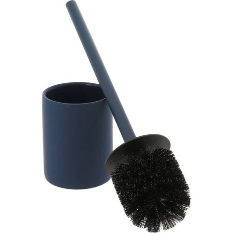STONEWARE TOILET BRUSH RUBBERIZED EFFECT - NAVY BLUE
