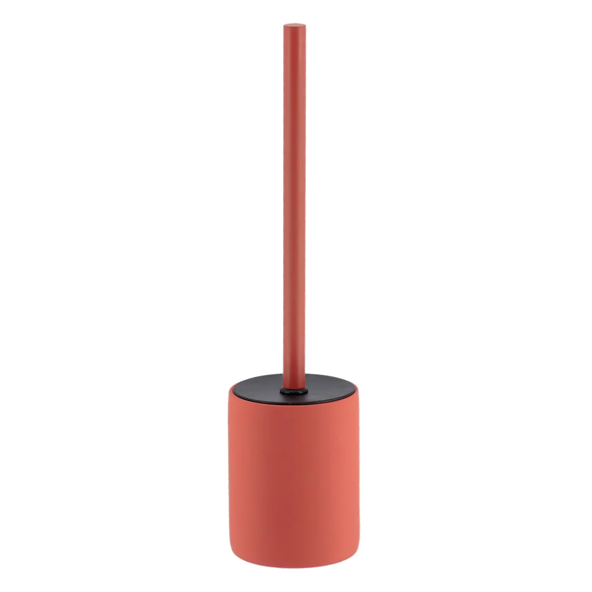 STONEWARE TOILET BRUSH RUBBERIZED EFFECT - TERRACOTTA