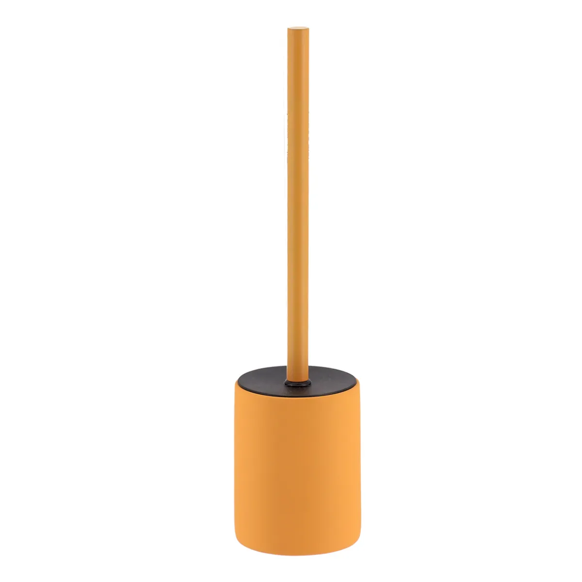 STONEWARE TOILET BRUSH RUBBERIZED EFFECT - MUSTARD YELLOW