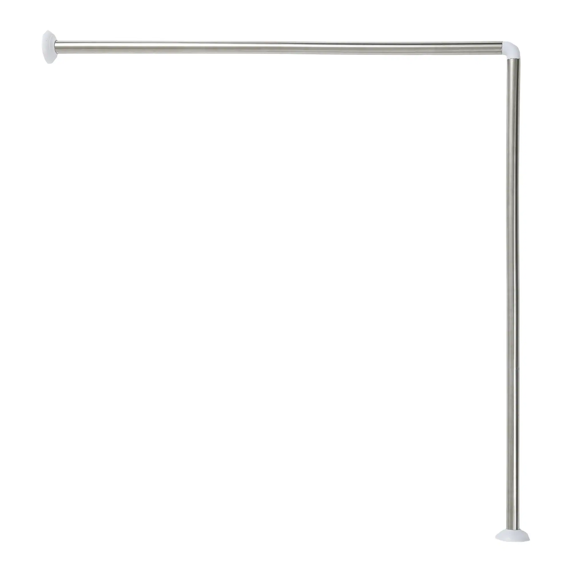 S. STEEL CORNER SHOWER CURTAIN ROD 90X90CM - CHROME