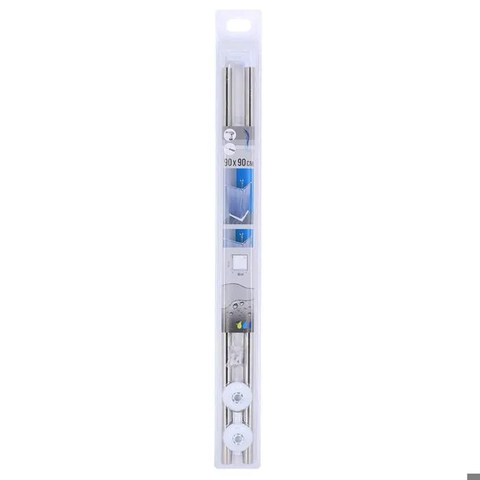 S. STEEL CORNER SHOWER CURTAIN ROD 90X90CM - CHROME