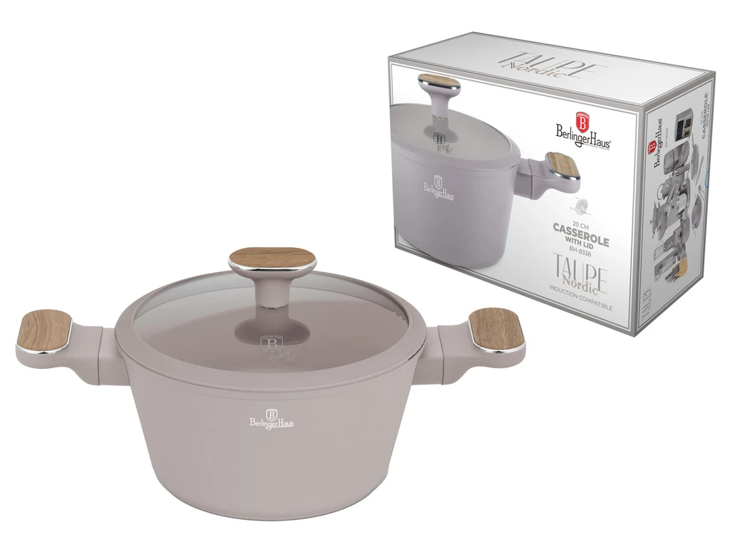 20CM CASSEROLE WITH LID - TAUPE