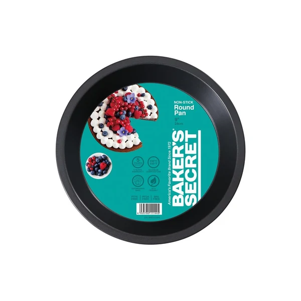 BAKER'S SECRET ROUND CAKE PAN 9.5" - CARBON STEEL