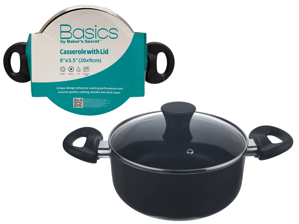 PRESS CASSEROLE WITH LID 20CM, 20X9 CM